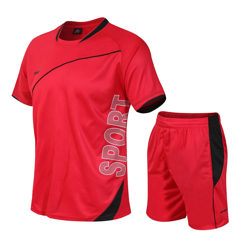 Mens T Shirt Shorts Running Sets Summer Short Sleeve Sportswear ...